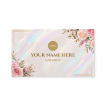 Salão de Beleza Floral Holográfico Elegante