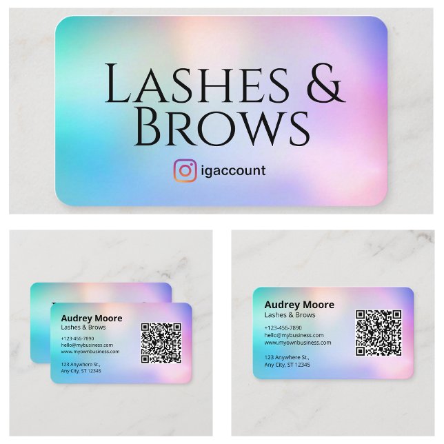 Cartão De Visita Salão de Beleza Lash e Brows Tech (Lash and Brows Tech Beauty Salon Business Card
)