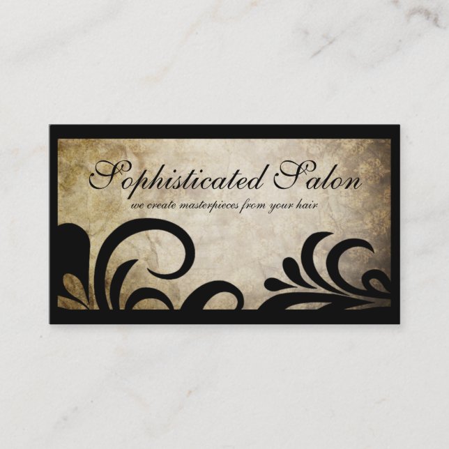 Cartão De Visita Salão de beleza sofisticado moderno mais claro do (Frente)