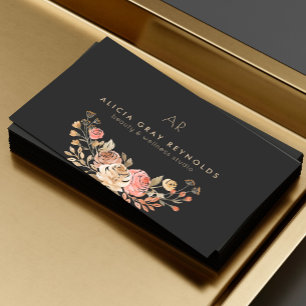 Cartão De Visita Salão de beleza spa luxuoso carvão ouro