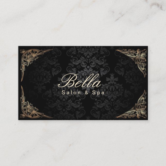 Cartão De Visita Salão de beleza & termas quadro florais à moda do (Frente)