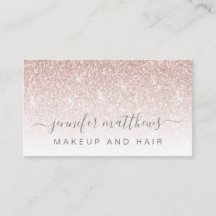 Cartão De Visita Salão de Cabelo do Artista de Maquiagem Dourado c