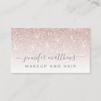 Cartão De Visita Salão de Cabelo do Artista de Maquiagem Dourado co
