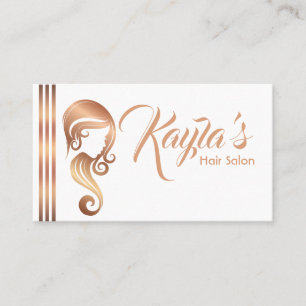 Cartão De Visita Salão de Cabelo e Maquiagem Chic Rose Gold Beauty 