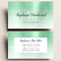 Salão de Cabelo Monograma em Metal Escovado com De