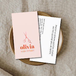 Cartão De Visita Salão de Cabelo Pastel Ousado Minimal Moderno