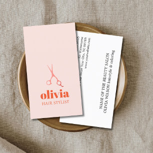 Cartão De Visita Salão de Cabelo Pastel Ousado Minimal Moderno