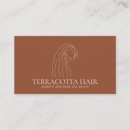 Cartão De Visita Salão de Cabelos Femininos Terracotta Blush Woman