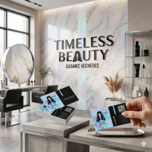 Cartão De Visita Salão de Cabelos Opala Holográfica Estilista Mode