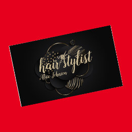 Cartão De Visita Salão de cabelos profissionais elegante de luxo de