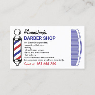 Cartão De Visita Salão de corte de cabelo de Barber Pole para home