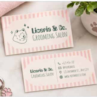 Cartão De Visita Salão de Embelezamento Personalizado de Animais de
