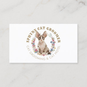 Cartão De Visita Salão de Embelezamento Pet Spa Gato Sphynx