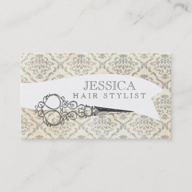 Cartão De Visita Salão de Estilo de Cabelo Profissional Único da Vi (Frente)