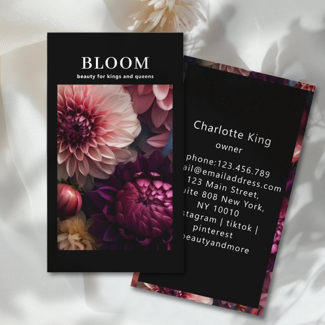 Cartão De Visita Salão de Flores Moderno (Modern Flower Business Card)