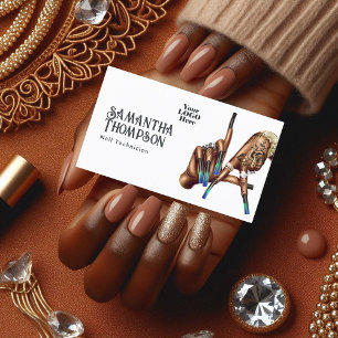Cartão De Visita Salão de Manicure Afro-Americano em Los Angeles