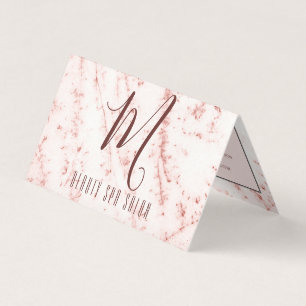 Cartão De Visita Salão de Monograma com Pinky Glittery Girly Profes