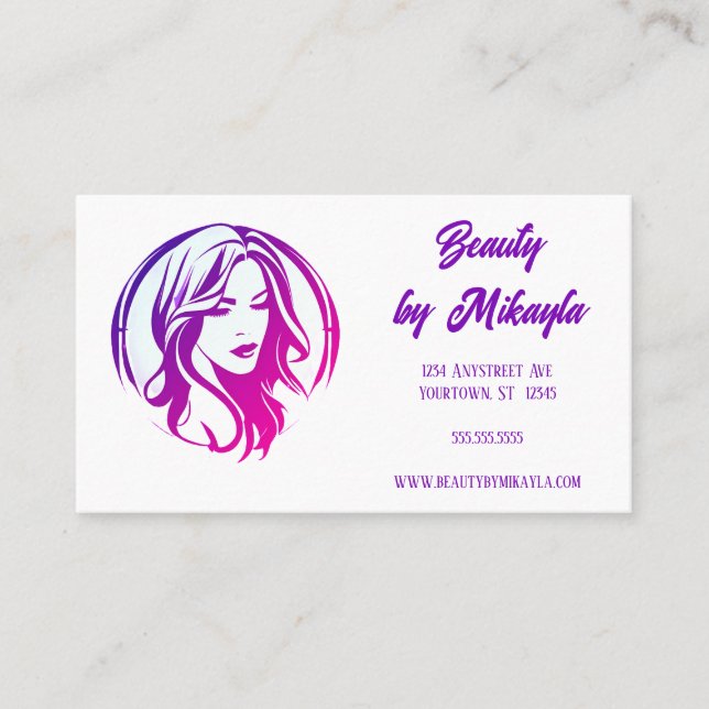 Cartão De Visita Salão de Stylist de Cabeça e Cabelo (Frente)