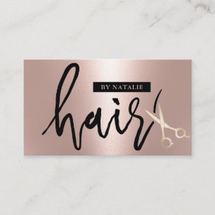Cartão De Visita Salão de Tesoura de Estilo de Cabelo Dourado Mode