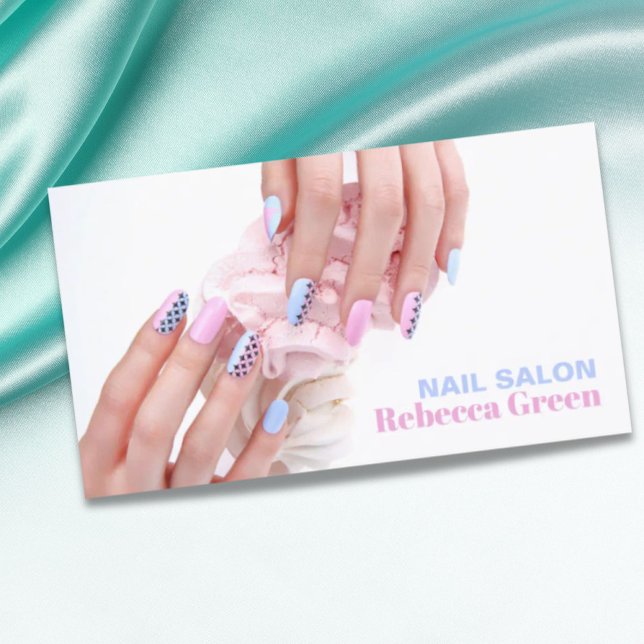 Cartão De Visita Salão de unhas do artista manicurista de beleza mo (Modern beauty manicurist nail artist nail salon business card)