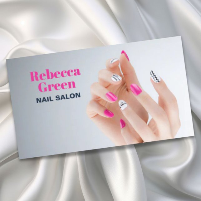 Cartão De Visita Salão de unhas do artista manicurista de beleza mo (Modern beauty manicurist nail artist nail salon business card)
