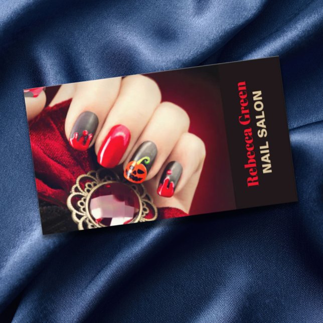 Cartão De Visita Salão de unhas do artista manicurista Trendy Beaut (Trendy beauty manicurist nail artist nail salon business card)