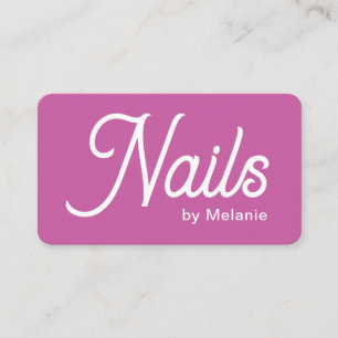 Cartão de Visita Salão de Unhas Moderno Chic Rosa