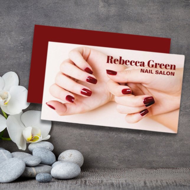 Cartão De Visita Salão de unhas unhas de maquiagem de beleza modern (Modern beauty makeup manicure nails nail salon business card)