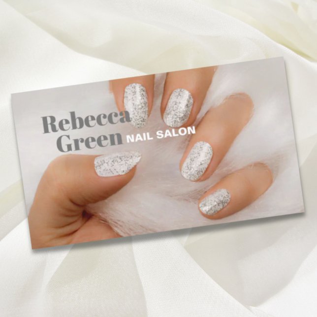 Cartão De Visita Salão de unhas unhas de maquiagem de beleza modern (Modern beauty makeup manicure nails nail salon business card)