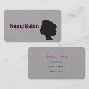 Cartão De Visita Salão Elegante Minimalista com Silhouette Mulher