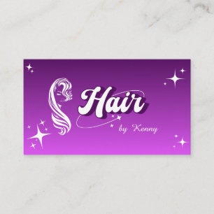 Cartão De Visita Salão Moderno de Trendy Pink Hair Stylist