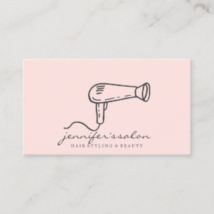 Cartão De Visita Salão rosa blush de cabeleireiro
