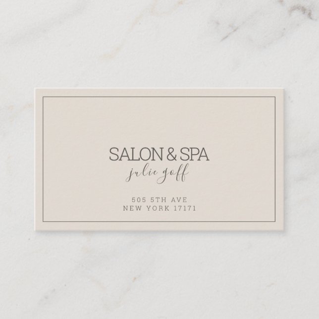 Cartão De Visita Salão & Spa Profissional Moderno (Frente)