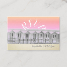 Cartão De Visita Salas de praia de Cornish na RSVP do pôr do sol