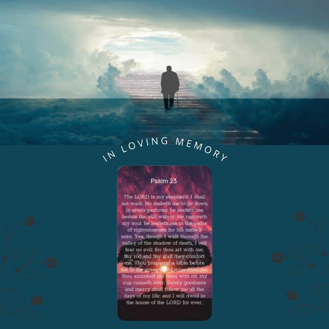 Cartão De Visita Salmo 23 Sunset Memorial Prayer Card (Criador carregado)