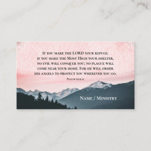 Cartão De Visita Salmo 91:9-11 Se você fizer do LORD seu refúgio