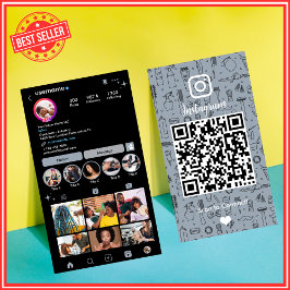 Cartão De Visita Salon Instagram Dusty Blue | Código QR das mídias 