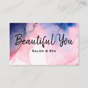 Cartão De Visita *~* Salon Spa Lashes Hair Unhas Massagem Watercolo