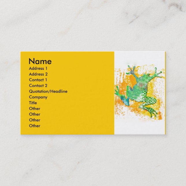 Cartão De Visita Salto do sapo verde (Frente)