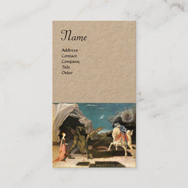 Cartão De Visita SANTO GEORGE, DRAGON E PRINCESS Parergs Kraft (Frente)