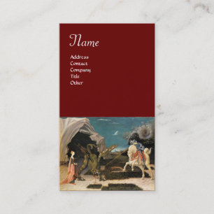 Cartão De Visita SANTO GEORGE E DRAGÃO, castanho, vermelho azul