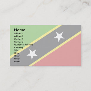 Cartão De Visita Santo Kitts e bandeira de Nevis