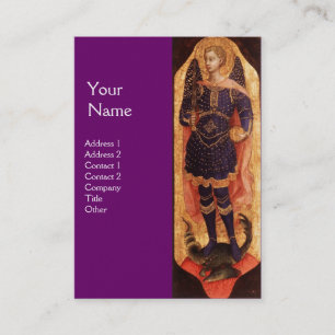 Cartão De Visita SANTO MICHAEL ARCHANGEL COM DRAGON MONOGRAM gold