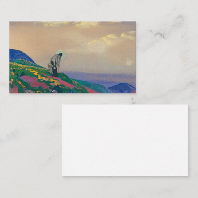 Cartão De Visita Santo Panteleimon do Healer por Nicholas Roerich (Frente/Verso)