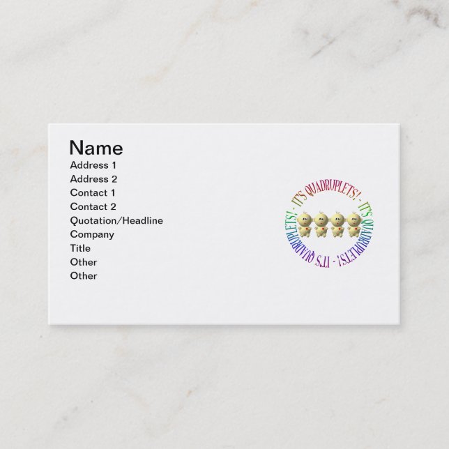 Cartão De Visita São quadrupletas! (Frente)