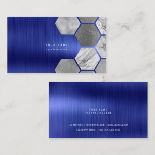 Cartão De Visita Sapafire Metálico Hexagone Cobalt