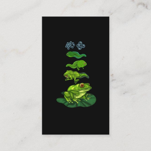 Cartão De Visita Sapo Tadpole Biology Metamorfose Life Cycle Art (Frente)