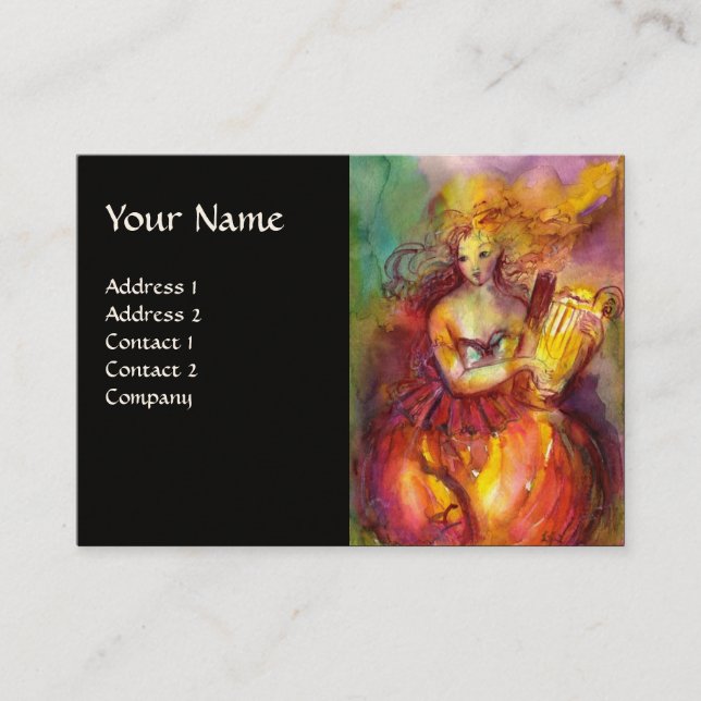 Cartão De Visita SAPPHO,DANÇA MÚSICA E POESIA,Preto (Frente)