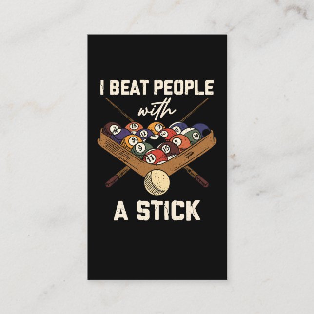 Cartão De Visita Sarcastic Billiard 8 Ball Humor Pool (Frente)