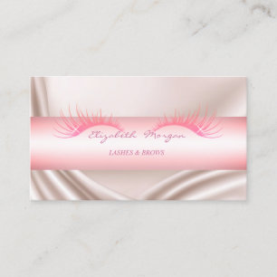 Cartão De Visita Satin Moderno Elegante, Faux Lashes